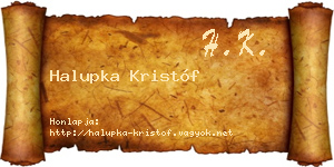 Halupka Kristóf névjegykártya