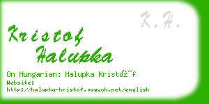 kristof halupka business card